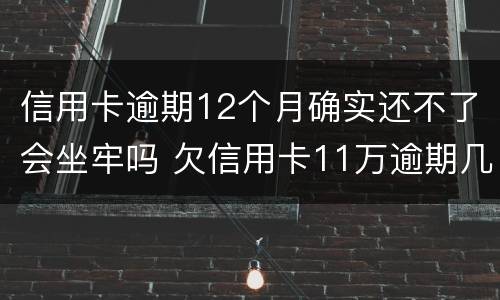 信用卡逾期12个月确实还不了会坐牢吗 欠信用卡11万逾期几个月会被捉走