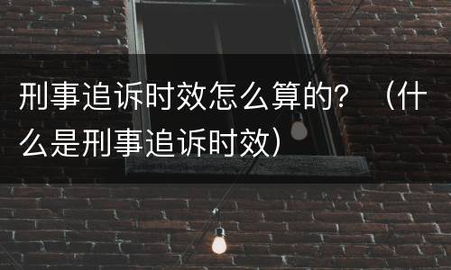 刑事追诉时效怎么算的？（什么是刑事追诉时效）
