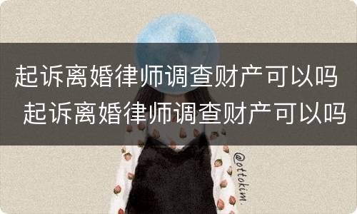 起诉离婚律师调查财产可以吗 起诉离婚律师调查财产可以吗知乎