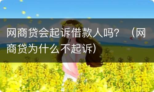 网商贷会起诉借款人吗？（网商贷为什么不起诉）