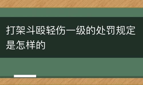 打架斗殴轻伤一级的处罚规定是怎样的
