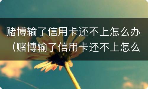赌博输了信用卡还不上怎么办（赌博输了信用卡还不上怎么办呢）