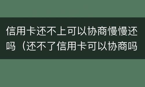 信用卡还不上可以协商慢慢还吗（还不了信用卡可以协商吗）