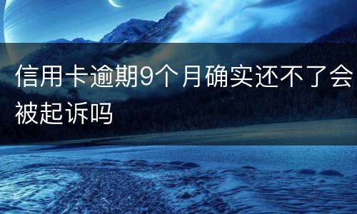 信用卡逾期9个月确实还不了会被起诉吗