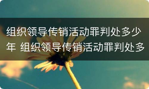 组织领导传销活动罪判处多少年 组织领导传销活动罪判处多少年徒刑