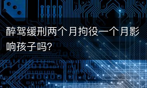 醉驾缓刑两个月拘役一个月影响孩子吗？