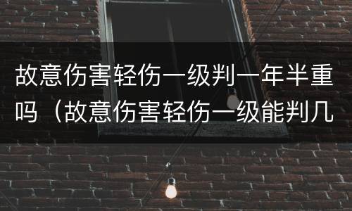 故意伤害轻伤一级判一年半重吗（故意伤害轻伤一级能判几年）
