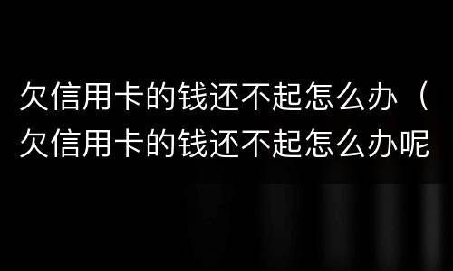 欠信用卡的钱还不起怎么办（欠信用卡的钱还不起怎么办呢）