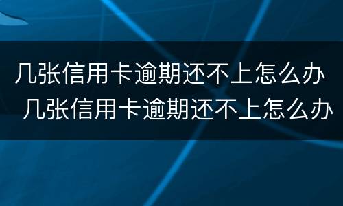 几张信用卡逾期还不上怎么办 几张信用卡逾期还不上怎么办呢