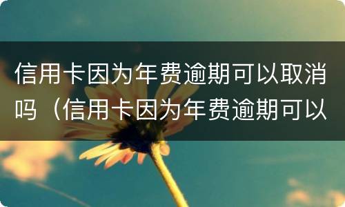 信用卡因为年费逾期可以取消吗（信用卡因为年费逾期可以取消吗）