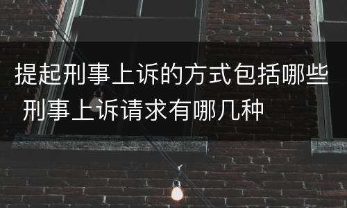 提起刑事上诉的方式包括哪些 刑事上诉请求有哪几种