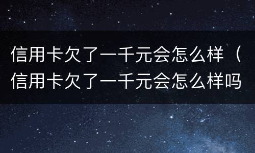信用卡欠了一千元会怎么样（信用卡欠了一千元会怎么样吗）