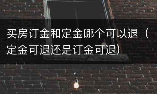 买房订金和定金哪个可以退（定金可退还是订金可退）