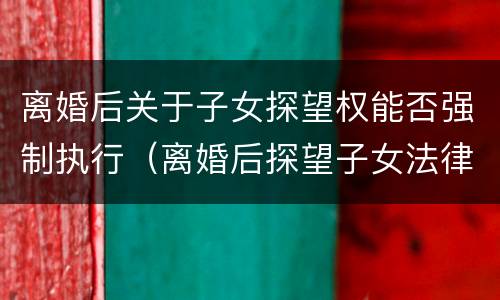 离婚后关于子女探望权能否强制执行（离婚后探望子女法律规定）