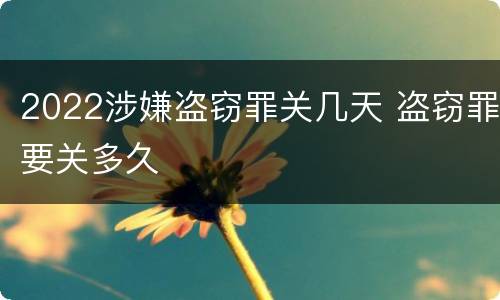 2022涉嫌盗窃罪关几天 盗窃罪要关多久