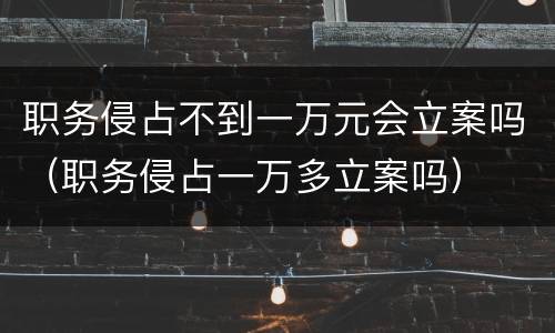 职务侵占不到一万元会立案吗（职务侵占一万多立案吗）