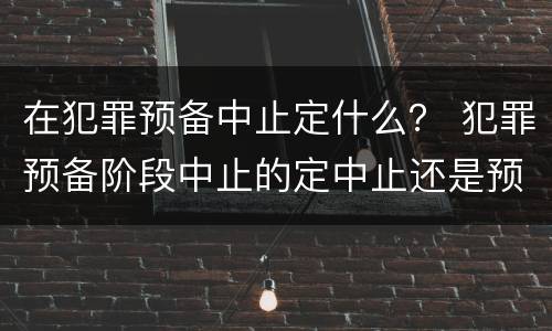 在犯罪预备中止定什么？ 犯罪预备阶段中止的定中止还是预备