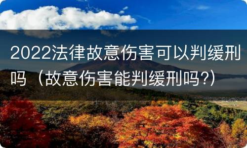 2022法律故意伤害可以判缓刑吗（故意伤害能判缓刑吗?）