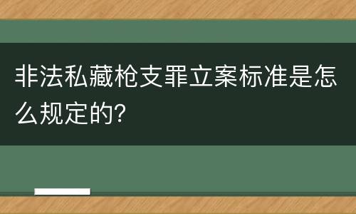 非法私藏枪支罪立案标准是怎么规定的？