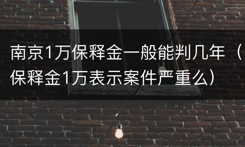 南京1万保释金一般能判几年（保释金1万表示案件严重么）