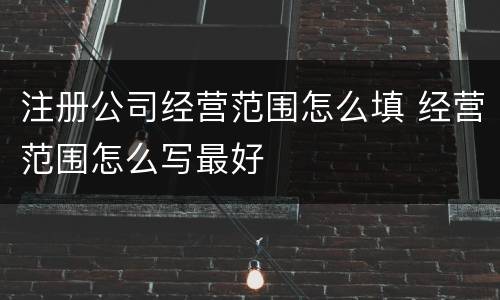 注册公司经营范围怎么填 经营范围怎么写最好