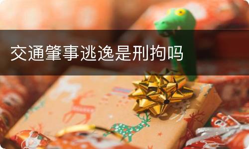 交通肇事逃逸是刑拘吗