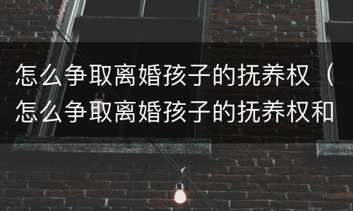 怎么争取离婚孩子的抚养权（怎么争取离婚孩子的抚养权和抚养费）