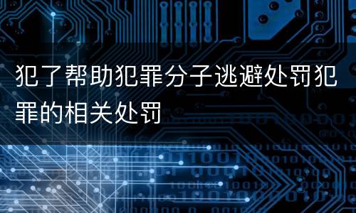 犯了帮助犯罪分子逃避处罚犯罪的相关处罚