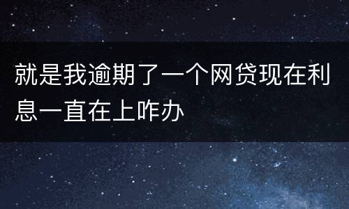 就是我逾期了一个网贷现在利息一直在上咋办