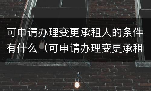 可申请办理变更承租人的条件有什么（可申请办理变更承租人的条件有什么要求）