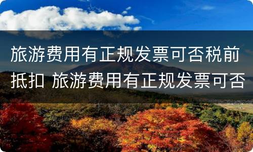 旅游费用有正规发票可否税前抵扣 旅游费用有正规发票可否税前抵扣呢