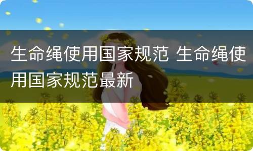 生命绳使用国家规范 生命绳使用国家规范最新
