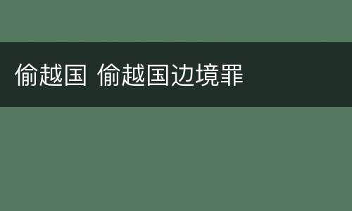 偷越国 偷越国边境罪