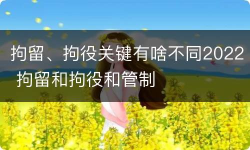 拘留、拘役关键有啥不同2022 拘留和拘役和管制