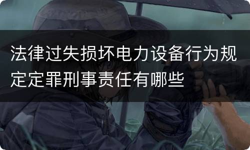 法律过失损坏电力设备行为规定定罪刑事责任有哪些