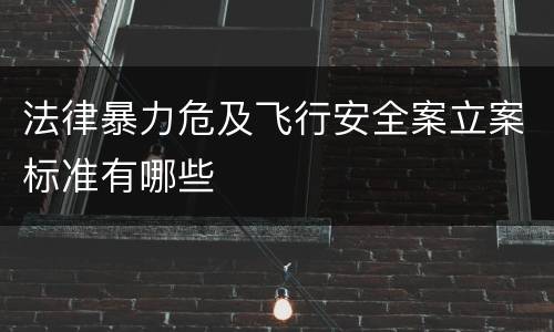 法律暴力危及飞行安全案立案标准有哪些