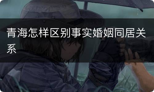 青海怎样区别事实婚姻同居关系
