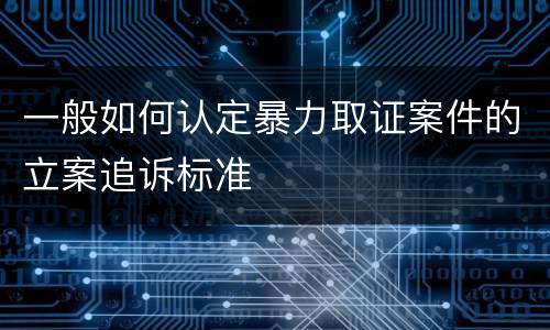一般如何认定暴力取证案件的立案追诉标准
