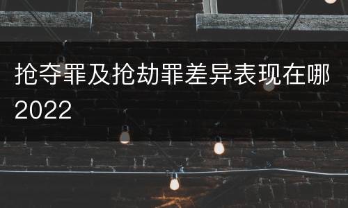 抢夺罪及抢劫罪差异表现在哪2022