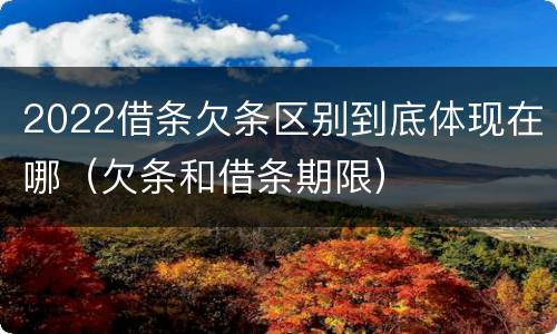 2022借条欠条区别到底体现在哪（欠条和借条期限）