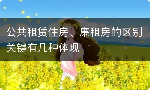 公共租赁住房、廉租房的区别关键有几种体现