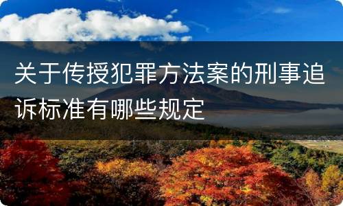 关于传授犯罪方法案的刑事追诉标准有哪些规定