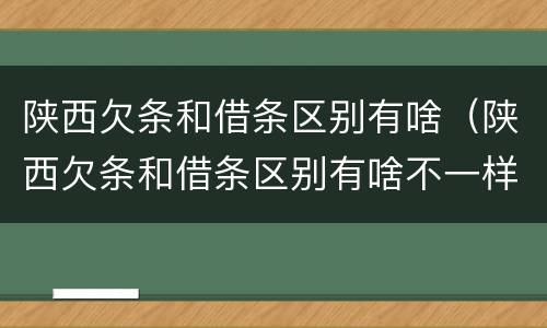 陕西欠条和借条区别有啥（陕西欠条和借条区别有啥不一样）