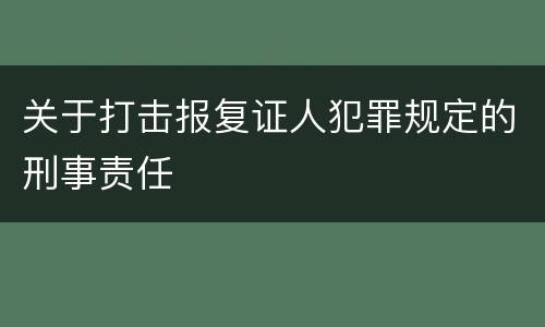 关于打击报复证人犯罪规定的刑事责任