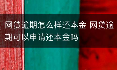 网贷逾期怎么样还本金 网贷逾期可以申请还本金吗