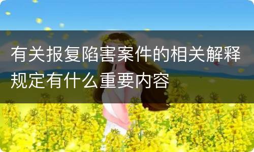 有关报复陷害案件的相关解释规定有什么重要内容