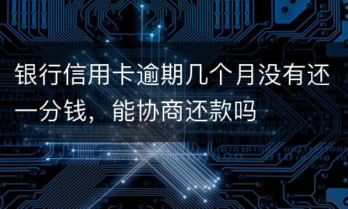银行信用卡逾期几个月没有还一分钱，能协商还款吗