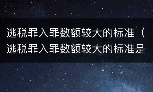 逃税罪入罪数额较大的标准（逃税罪入罪数额较大的标准是）