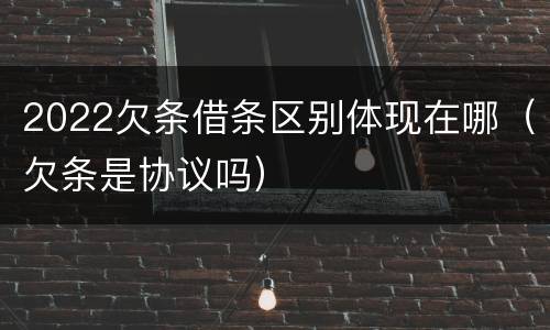 2022欠条借条区别体现在哪（欠条是协议吗）