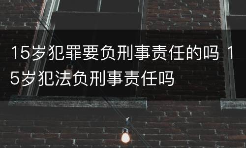 15岁犯罪要负刑事责任的吗 15岁犯法负刑事责任吗